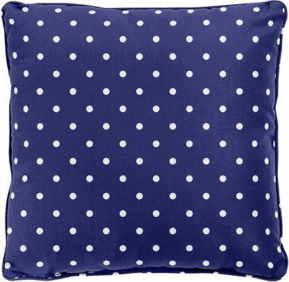 BrylaneHome 16" Square Toss Pillow - Patio & Outdoor - Patio & Outdoor - Water, Stain & Fade Resistant - Evening Blue Dot