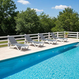 PURPLE LEAF Outdoor Chaise Lounge Set of 4 Plastic Pool Lounge Chair with Aluminum Frame Stackable Patio Tanning Chairs - Photo 1