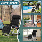 NAIZEA Padded Zero Gravity Chair, Folding Outdoor Lounge Chairs, Adjustable Reclining Camping Chairs with Cup Holder - Photo 3