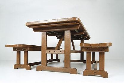 POLYWOOD Park 72-Inch Harvester Backless Bench, Sand