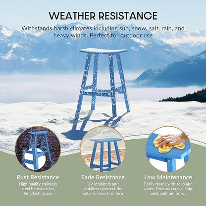 WestinTrends Malibu Malibu 29 Inch High Backless Seat Bar Stools (Set of 3), Pacific Blue