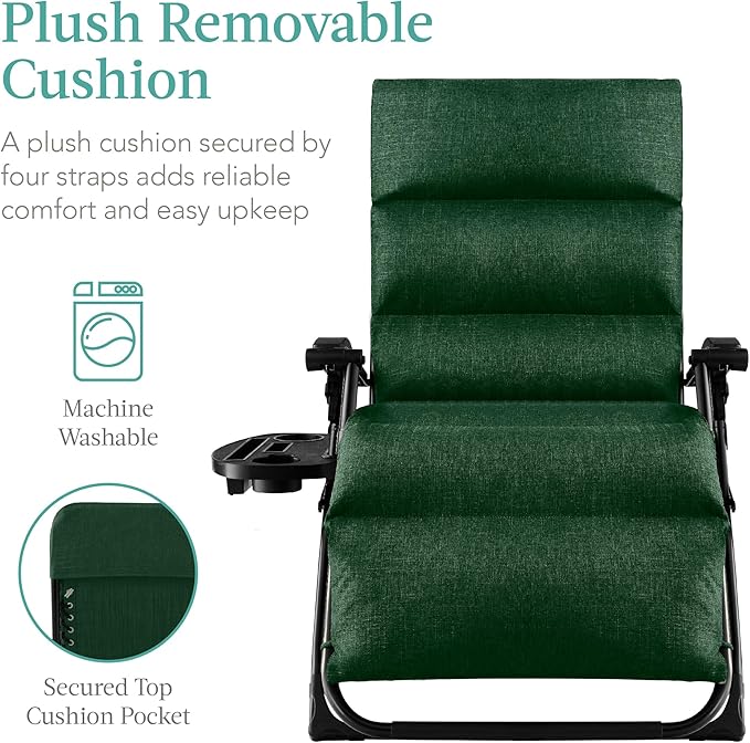 Best Choice Products Oversized Zero Gravity Chair, Folding Outdoor Patio Recliner - Photo 3