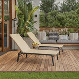 Patio Chaise Lounge Set of 2 with 4 Adjustable Backrest, Foldable Aluminum Chaise Lounge Chair Recliner for Outdoor - Photo 7