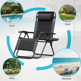 Homall Zero Gravity Chair Patio Folding Lawn Outdoor Lounge Gravity Camp Reclining Lounge Chair with Cup Holder Pillows - Photo 6
