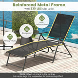 Giantex Lounge Chair Outdoor Set of 2 - Tanning Chair with 6 Adjustable Backrest, 2-Level Footrest - Photo 9
