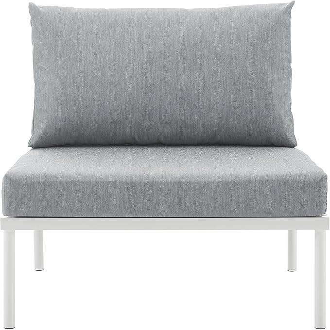 Modway EEI-2600-WHI-GRY Harmony Outdoor Patio Aluminum, Armless Chair, White Gray