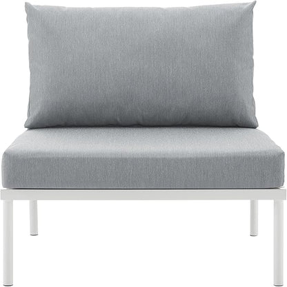 Modway EEI-2600-WHI-GRY Harmony Outdoor Patio Aluminum, Armless Chair, White Gray