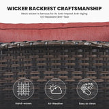 Belord Patio Wicker Furniture 4 Pieces Outdoor Furniture Set Patio Sofa Set with Wicker Chairs and Coffee Table - Photo 7