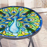 MUMTOP Outdoor Side Table - Small Mosaic Patio Tables - Photo 2