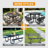 4 ft Outdoor Park Bench – Heavy-Duty Steel Frame & Rust-Resistant Thermoplastic Coating, Suitable for Gardens - Photo 5