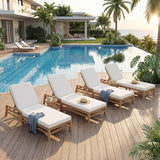 Outdoor Chaise Lounge Chair Set of 4, Patio Chaise Lounge Recliner with Adjustable Backrest - Photo 1