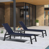 PURPLE LEAF Patio Chaise Lounge Set 2 Pieces Textilene Pool Lounge Chairs with Wheels Sunbathing Chair for Outdoor Yard - Photo 3