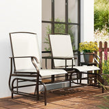 Outsunny Outdoor Glider Bench with Center Table - Photo 9