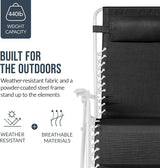 Best Choice Products Set of 2 Extra Wide Adjustable Steel Mesh Zero Gravity Lounge Chair Recliners w/Pillows and Cup - Photo 6