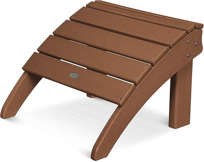 POLYWOOD SHO22TE Seashell Adirondack Chair Ottoman, Teak