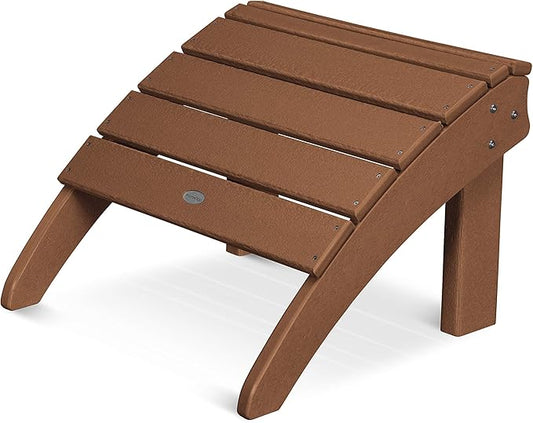POLYWOOD SHO22TE Seashell Adirondack Chair Ottoman, Teak