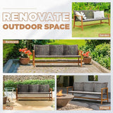 IDZO 1000lbs Capacity, FSC Certified 3 Seater Patio Couch with Upgraded 2000Hours UV Resistant Wicker - Photo 6