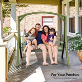 VINGLI 5FT Porch Swing Frame, 1000LBS Heavy Duty A-Frame Wooden Porch Swing Stand with Curved Arc Top - Photo 6