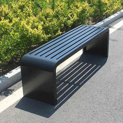 Outdoor Patio Garden Bench, Metal Garden Benches, All-Weather Outdoor Park Bench, for Garden, Balcony, Dining, Porch, Park, Outside, Load Capacity 880lbs(Black,100cm/393in)