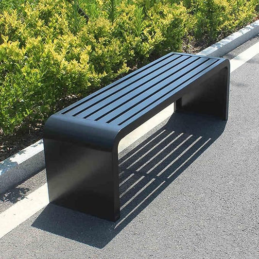 Outdoor Patio Garden Bench, Metal Garden Benches, All-Weather Outdoor Park Bench, for Garden, Balcony, Dining, Porch, Park, Outside, Load Capacity 880lbs(Black,100cm/393in)