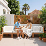 Devoko Patio Sectional Furniture Set 4 Pieces Outdoor Sectional Sofas with Coffee Table - Photo 6