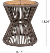 Merax 2 Pieces Round Outdoor Side Table Set - Photo 2