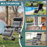 NAIZEA Padded Zero Gravity Chair, Folding Outdoor Lounge Chairs, Adjustable Reclining Camping Chairs with Cup Holder - Photo 3