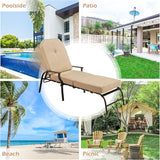 U-MAX Adjustable Outdoor Chaise Lounge Chair Patio Lounge Chair Recliner Furniture with Armrest and Cushion for Deck - Photo 3