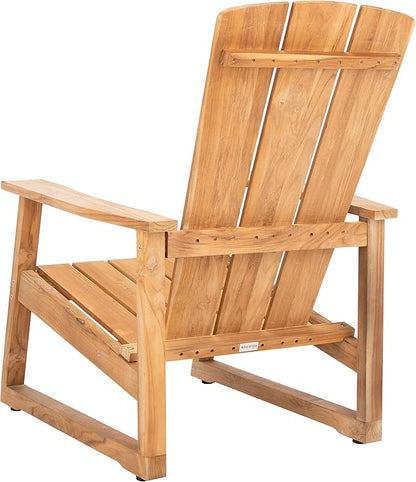 Safavieh Couture Patio San Juan Natural Brazilian Teak Wood Outdoor Adirondack Chair