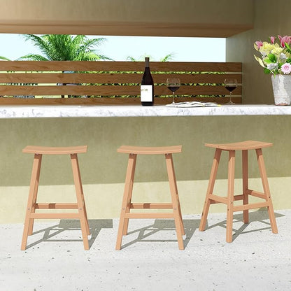 WestinTrends Malibu Malibu 29 Inch High Backless Seat Bar Stools (Set of 3), Teak