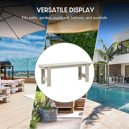 WestinTrends Ashore Outdoor HDPE 48" Modern Backless Patio Bench, Sand