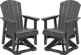SERWALL Adirondack Swivel Glider Chair, HDPE Outdoor Glider Set of 2, All-Weather Glider Chair for Porch, Balcony - Photo 1