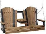 LuxCraft 5' Adirondack Hanging Porch Swing with Center Console, Outdoor Patio Swing, Front Porch Swing - Photo 1