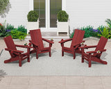 SERWALL Folding Adirondack Chair with Cup Holders, All Weather Resistant Modern Adirondack Chair, HDPE Fire Pit Chairs - Photo 8