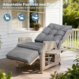 Outdoor Recliner with Adjustable Back and Footrest - Photo 4