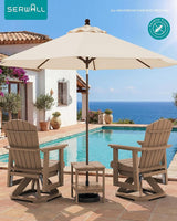 SERWALL Adirondack Swivel Glider, HDPE Glider for Outdoor, All-Weather Glider Rocking Chair for Porch, Balcony, Brown - Photo 2