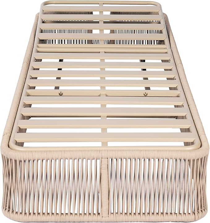 Christopher Knight Home Kaisa Patio Chaise Lounge Chair Outdoor, Metal Poolside Sun Lounger with Cross-Weave Rope Accent - Photo 5