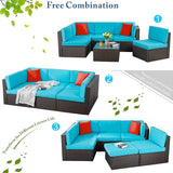 Vongrasig 6 Piece Patio Furniture Set, Small Outdoor Sectional Sofa Couch - Photo 5