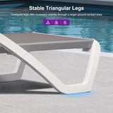 PURPLE LEAF Patio Chaise Lounge Chair Set Outside Aluminum Plastic Stackable Tanning Chairs with Armrests and Side - Photo 8