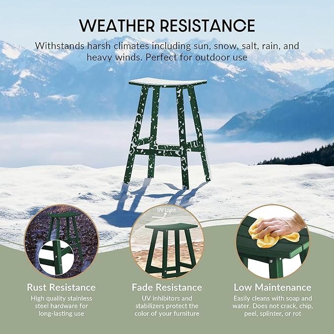 WestinTrends Malibu Malibu 29 Inch High Backless Seat Bar Stools (Set of 3), Dark Green