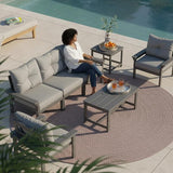 Grey HDPE Outdoor Patio Furniture Set - Photo 1