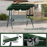 RELAX4LIFE 3-Person Porch Swing Chair - Outdoor Swing w/Adjustable Canopy, Removable Cushion & Metal Frame Stand - Photo 4