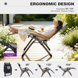 PURPLE LEAF Oversized Outdoor Reclining Chair Patio Zero Gravity Chaise Lounge Folding Chair with Quilted Cushion - Photo 5