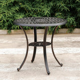 31.5" Cast Aluminum Patio Table with 2.2" Umbrella Hole, Anti-Rust Outdoor Patio Dining Tables - Photo 2