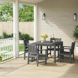 Stoog All-Weather Patio Dining Sets, 5 Pieces Outdoor HIPS Dining Table with Aluminum Frame - Photo 9