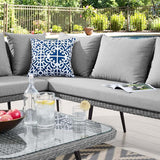 Endeavor Outdoor Patio Wicker Rattan Outdoor Patio Wicker Rattan Seating Set in Gray Gray - Photo 2