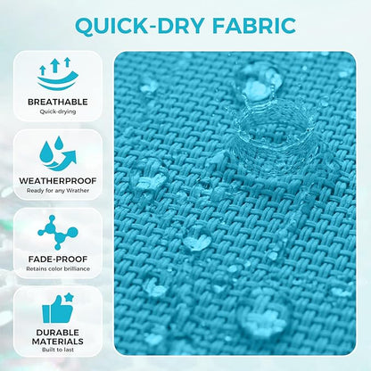 Outdoor Lounge Chair, Adjustable Patio Reclining Chaise with Textilene Fabric, Pool Lounge Chair with 5-Position Backrest for Patio, Garden, Poolside & Balcony,Sky Blue Set of6