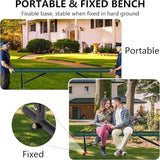 8FT Metal Park Bench for Outside, All-Weather Thermoplastic Coating Outdoor Bench with Anchor - Photo 6