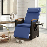LDAILY Moccha Wicker Outdoor Recliner Chair - Rattan Lounge Chair with Adjustable Backrest & Footrest, Flip Side Table - Photo 3