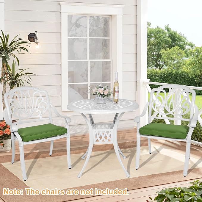 Outdoor Cast Aluminum Patio Table, 31” Round Bistro Table with 2” Umbrella Hole for Patio Furniture Garden Deck Backyard - Photo 7
